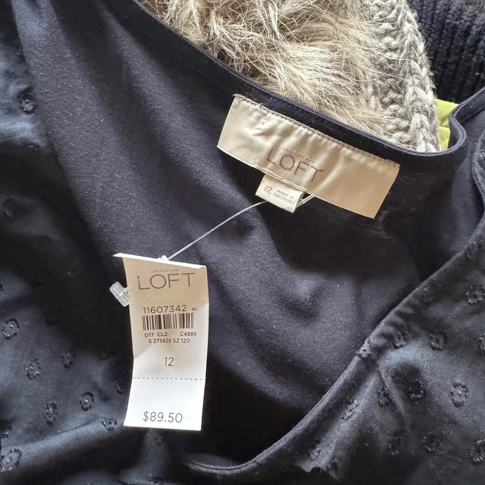 Ann Taylor NWT polka dot navy blue mini dress - Picture 6 of 7